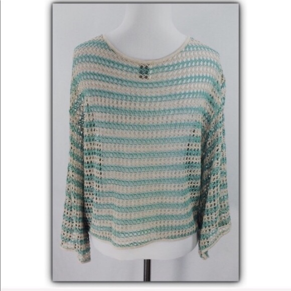 Vintage Anthropologie Ella Moss open knit crocheted sweater size medium - Picture 3 of 4